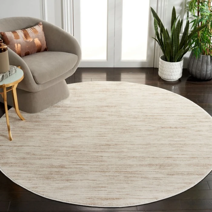 Safavieh Whisper Ivory / Beige WHS584 6 ft. 7 in. X 6 ft. 7 in. Round Rug