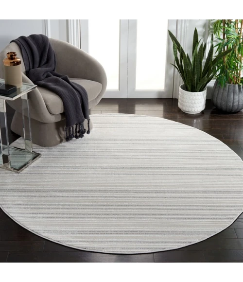 Safavieh Whisper Light Grey / Ivory WHS588 6 ft. 7 in. X 6 ft. 7 in. Round Rug