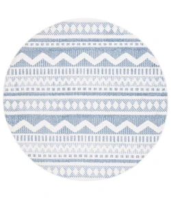 Safavieh Alamo ALM716 Blue / Ivory 6'-7" X 6'-7" Round Area Rug