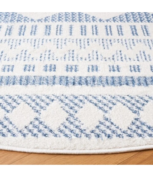 Safavieh Alamo ALM716 Blue / Ivory 6'-7" X 6'-7" Round Area Rug