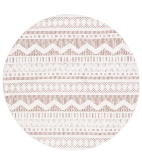 Safavieh Alamo ALM716 Taupe / Ivory 6'-7" X 6'-7" Round Area Rug