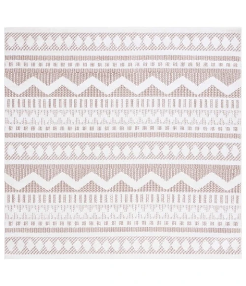 Safavieh Alamo ALM716 Taupe / Ivory 6'-7" X 6'-7" Square Area Rug