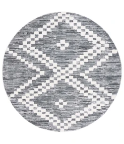 Safavieh Alamo ALM717 Charcoal / Ivory 6'-7" X 6'-7" Round Area Rug