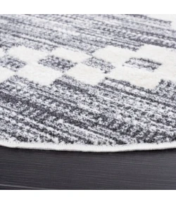 Safavieh Alamo ALM717 Charcoal / Ivory 6'-7" X 6'-7" Round Area Rug