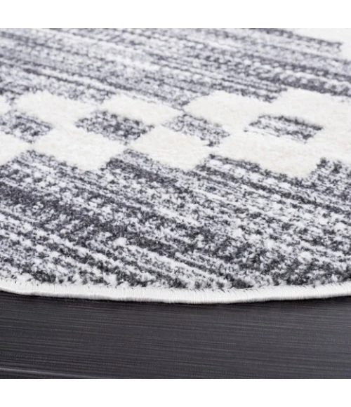 Safavieh Alamo ALM717 Charcoal / Ivory 6'-7" X 6'-7" Round Area Rug