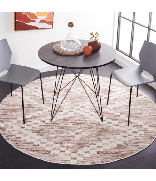 Safavieh Alamo ALM717 Taupe / Ivory 6'-7" X 6'-7" Round Area Rug