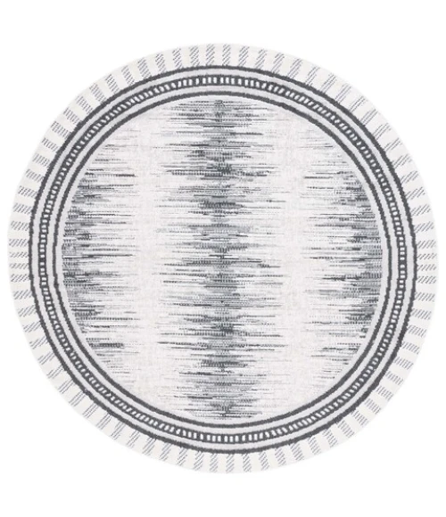 Safavieh Alamo ALM732 Grey / Charcoal 6'-7" X 6'-7" Round Area Rug