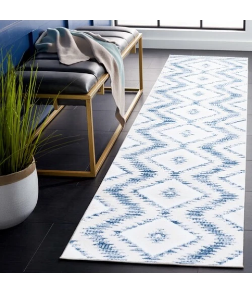 Safavieh Alamo ALM737 Ivory / Blue 2'-2" X 8' Runner Area Rug
