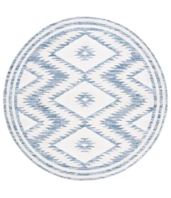 Safavieh Alamo ALM737 Ivory / Blue 6'-7" X 6'-7" Round Area Rug