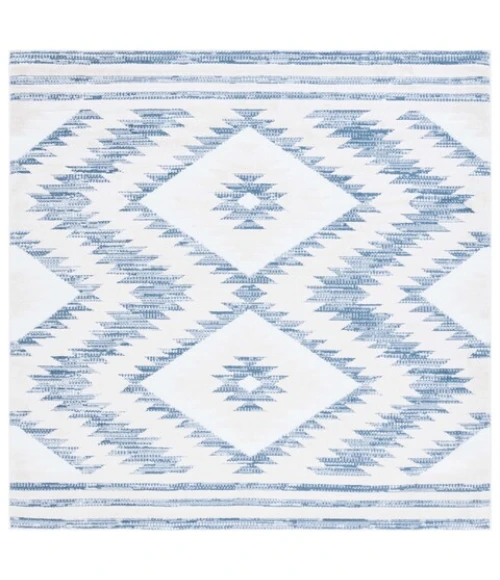 Safavieh Alamo ALM737 Ivory / Blue 6'-7" X 6'-7" Square Area Rug