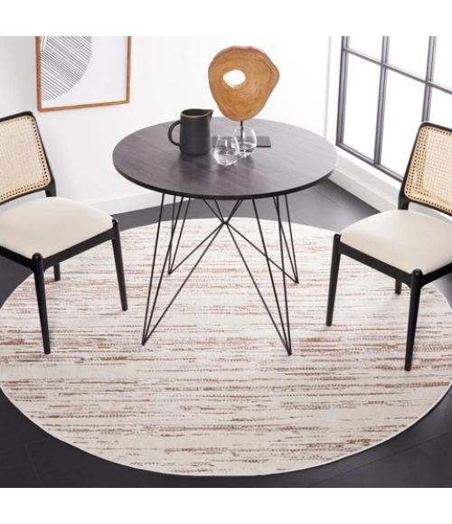 Safavieh Alamo ALM742 Taupe / Ivory 6'-7" X 6'-7" Round Area Rug