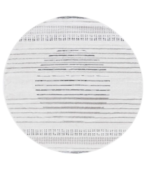 Safavieh Alamo ALM774 Ivory / Grey 6'-7" X 6'-7" Round Area Rug