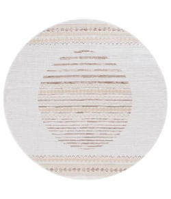Safavieh Alamo ALM775 Ivory / Brown 6'-7" X 6'-7" Round Area Rug