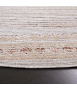 Safavieh Alamo ALM775 Ivory / Brown 6'-7" X 6'-7" Round Area Rug