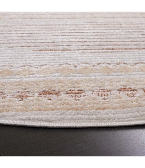 Safavieh Alamo ALM775 Ivory / Brown 6'-7" X 6'-7" Round Area Rug