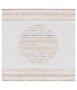 Safavieh Alamo ALM775 Ivory / Brown 6'-7" X 6'-7" Square Area Rug