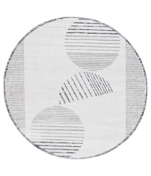 Safavieh Alamo ALM779 Ivory / Grey 6'-7" X 6'-7" Round Area Rug