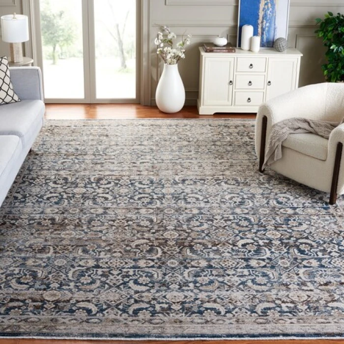 Safavieh Antique Patina ANP634 Blue / Beige 4' X 10' Rectangle Area Rug