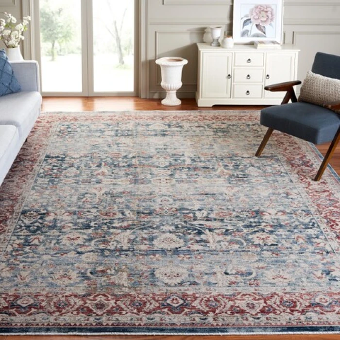 Safavieh Antique Patina ANP640 Blue / Rust 4' X 10' Rectangle Area Rug