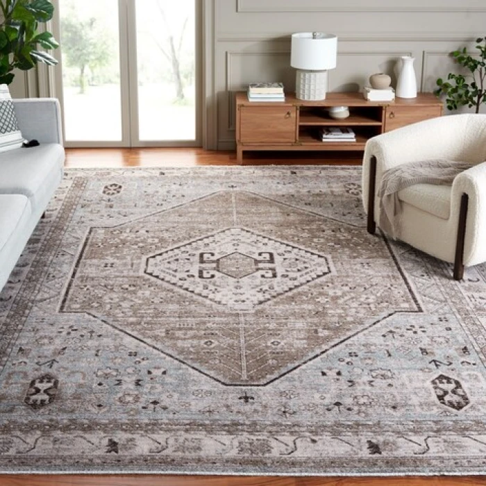 Safavieh Antique Patina ANP646 Blue / Beige 4' X 10' Rectangle Area Rug