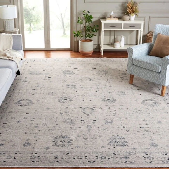 Safavieh Antique Patina ANP656 Ivory / Blue 4' X 10' Rectangle Area Rug