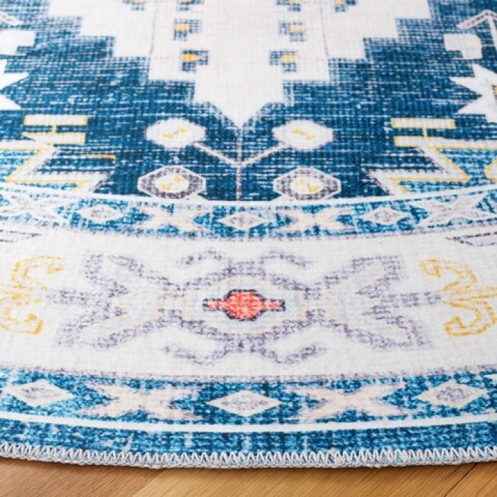 Safavieh Arizona ARZ107 Navy / Ivory 6' X 6' Round Area Rug