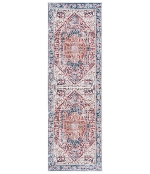 Safavieh Arizona ARZ109 Red / Navy 2'-6" X 8' Runner Area Rug