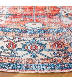 Safavieh Arizona ARZ119 Rust / Aqua 6' X 6' Round Area Rug