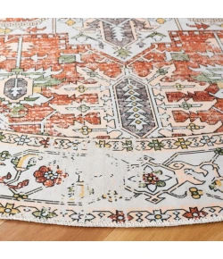 Safavieh Arizona ARZ120 Ivory / Rust 6' X 6' Round Area Rug