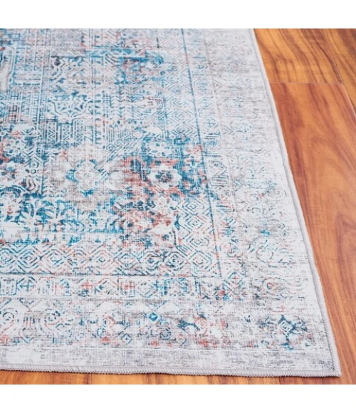 Safavieh Arizona ARZ539 Blue / Rust 6' X 6' Square Area Rug