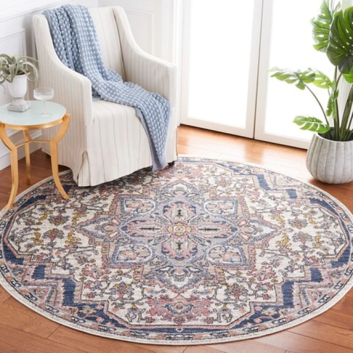 Safavieh Astoria ASA400 Ivory / Beige 6'-7" X 6'-7" Round Area Rug