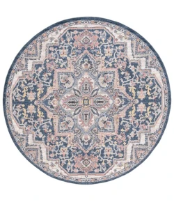 Safavieh Astoria ASA400 Blue / Beige 6'-7" X 6'-7" Round Area Rug