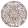 Safavieh Astoria ASA402 Ivory / Blue Rust 6'-7" X 6'-7" Round Area Rug