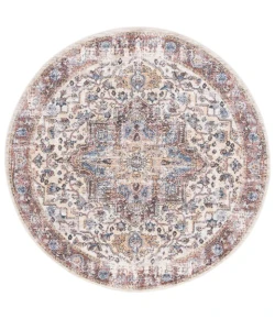 Safavieh Astoria ASA402 Ivory / Blue Rust 6'-7" X 6'-7" Round Area Rug