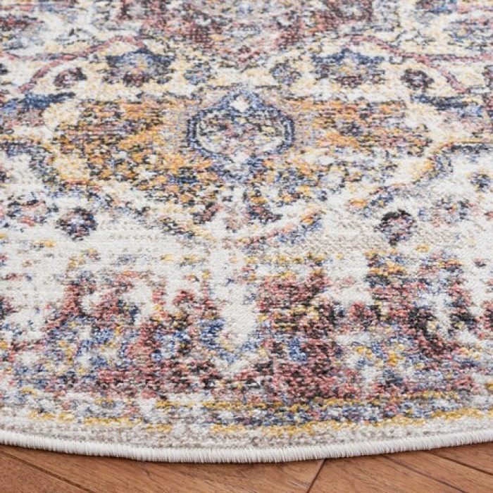Safavieh Astoria ASA402 Ivory / Blue Rust 6'-7" X 6'-7" Round Area Rug