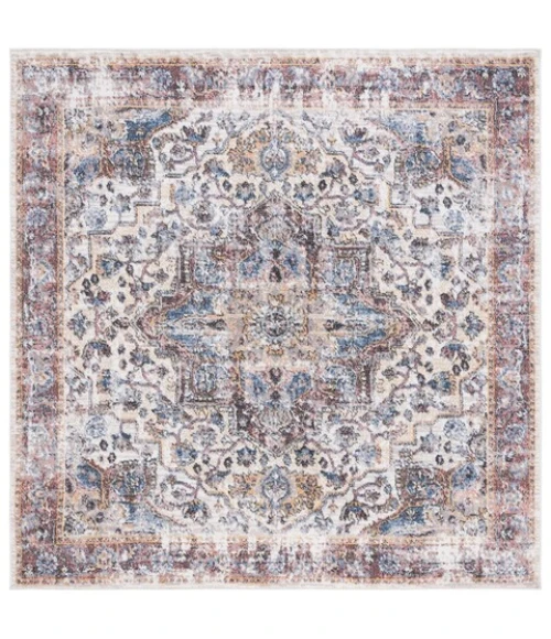 Safavieh Astoria ASA402 Ivory / Blue Rust 6'-7" X 6'-7" Square Area Rug