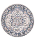 Safavieh Astoria ASA404 Blue / Rust 6'-7" X 6'-7" Round Area Rug