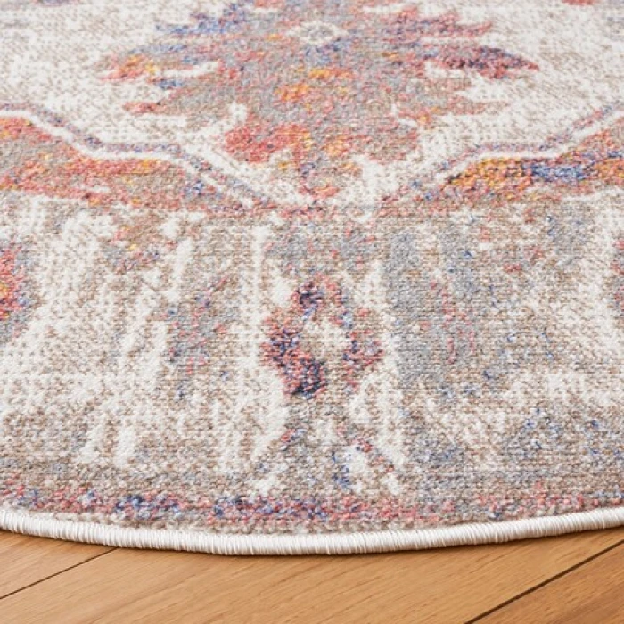 Safavieh Astoria ASA406 Beige / Ivory 6'-7" X 6'-7" Round Area Rug