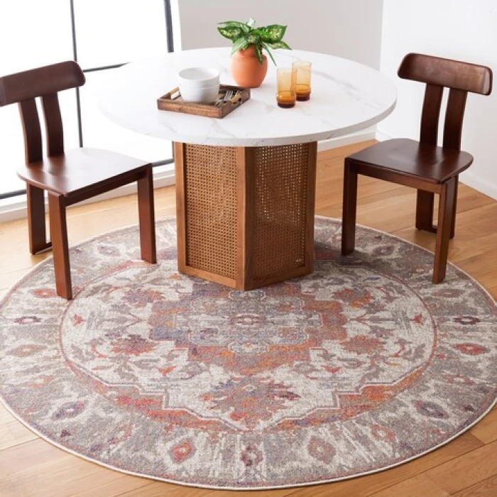 Safavieh Astoria ASA406 Beige / Ivory 6'-7" X 6'-7" Round Area Rug