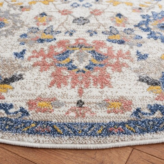 Safavieh Astoria ASA410 Beige / Blue 6'-7" X 6'-7" Round Area Rug