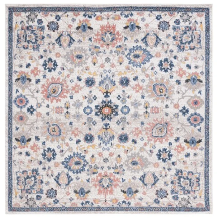Safavieh Astoria ASA410 Beige / Blue 6'-7" X 6'-7" Square Area Rug