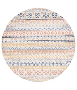 Safavieh Astoria ASA414 Ivory / Blue Rust 6'-7" X 6'-7" Round Area Rug
