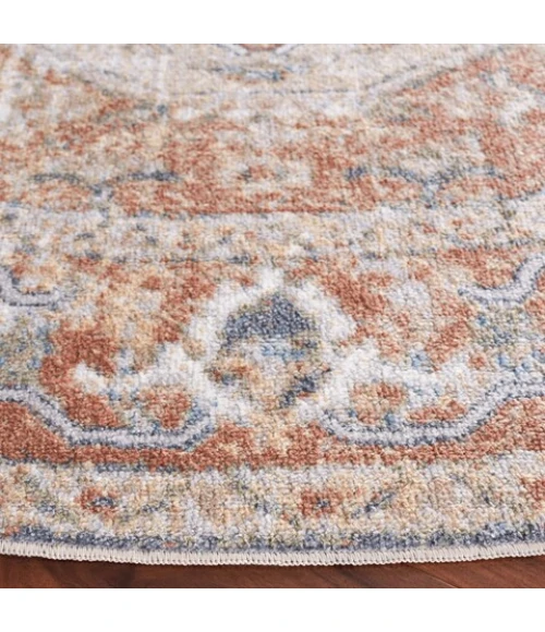 Safavieh Baltimore BAL854 Beige / Rust 6'-7" X 6'-7" Round Area Rug