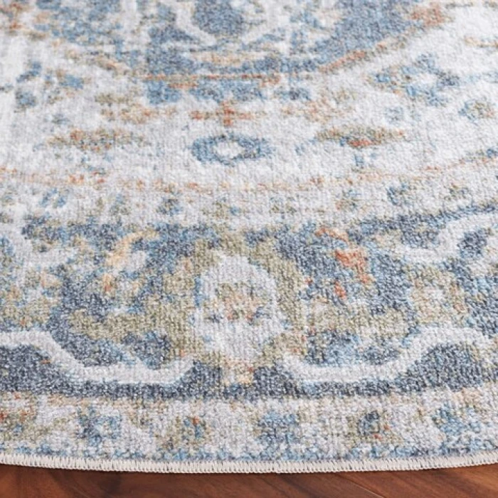 Safavieh Baltimore BAL854 Light Grey / Blue 6'-7" X 6'-7" Round Area Rug