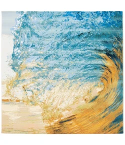 Safavieh Barbados BAR510 Blue / Gold 8' X 8' Square Area Rug