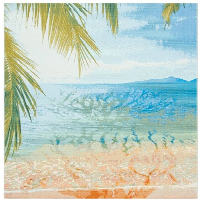 Safavieh Barbados BAR515 Gold / Blue 6'-6" x 6'-6"Square Square Area Rug