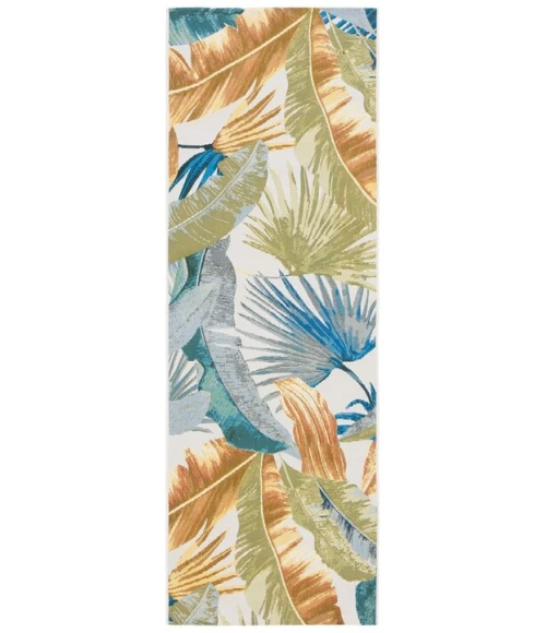 Safavieh Barbados BAR520 Gold / Green 2'-8" x 10'-5" Runner Area Rug