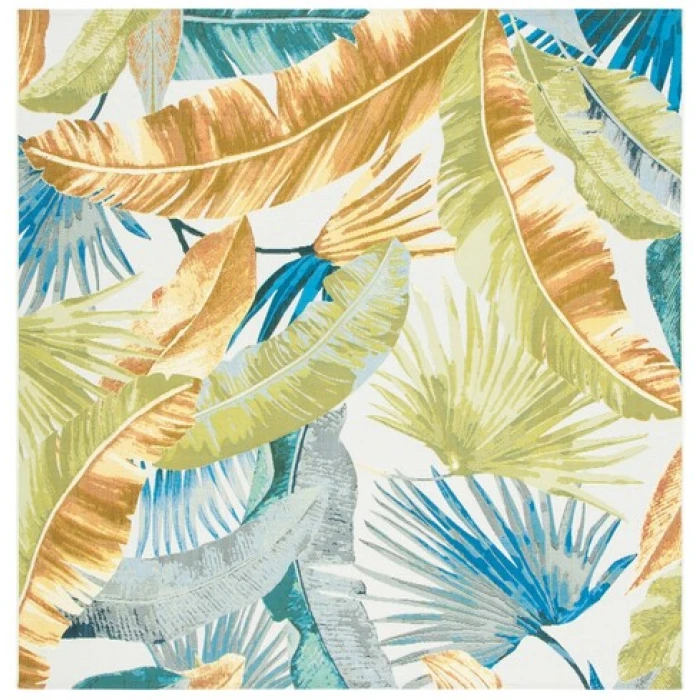 Safavieh Barbados BAR520 Gold / Green 8' X 8' Square Area Rug