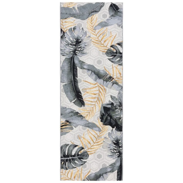 Safavieh Barbados BAR524 Grey / Gold 2'-8" x 10'-5" Runner Area Rug