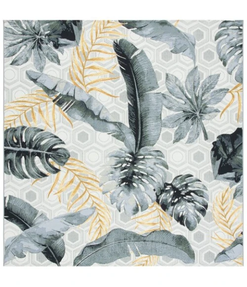 Safavieh Barbados BAR524 Grey / Gold 8' X 8' Square Area Rug